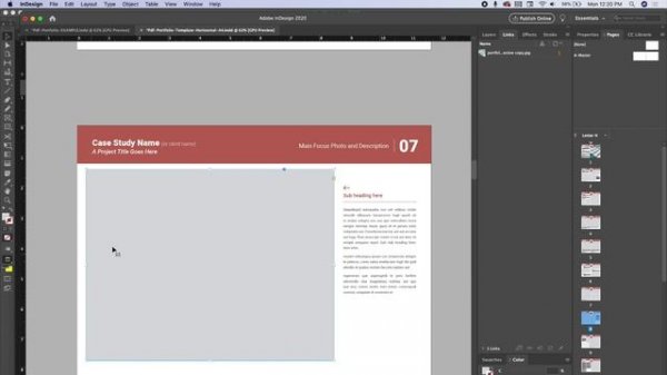 New Student Resource - The Portfolio Builder Template in Adobe InDesign