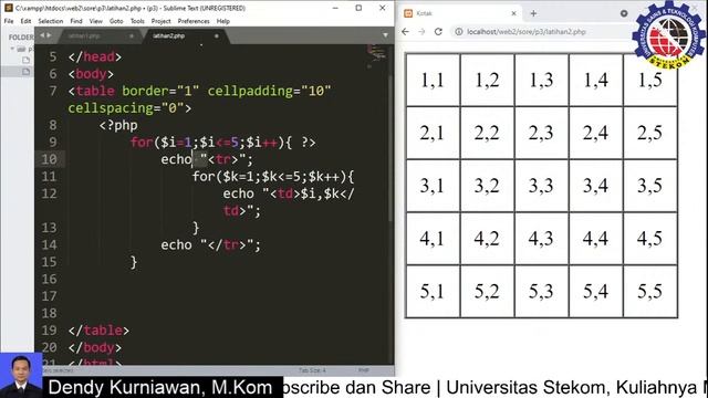 Struktur Kendali : If Else dan Perulangan pada PHP || Kuliah Web Universitas Stekom смотреть онлайн
