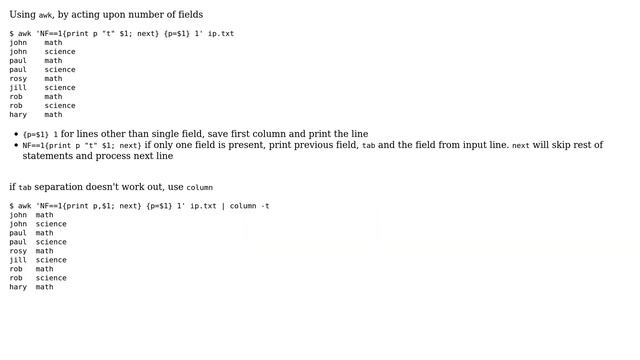 replace blank value with previous first column value using awk and sed (2 Solutions!!) смотреть онлайн