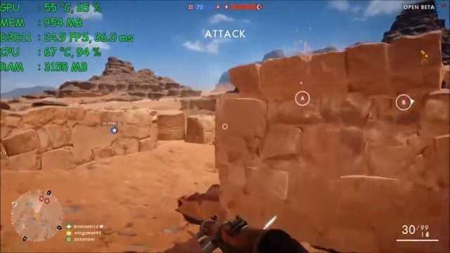 Battlefield 1 (BETA) - Core 2 Quad Q8400 / GTX 650 / 4GB RAM смотреть онлайн