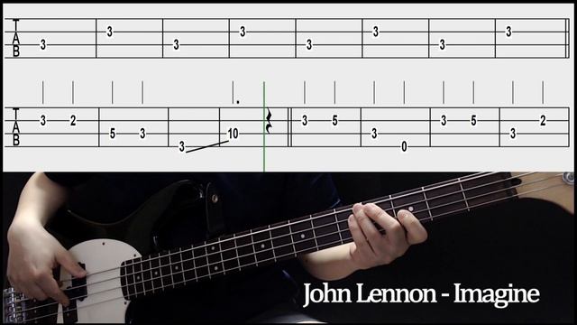 John Lennon - Imagine (Bass cover with tabs 097) смотреть онлайн
