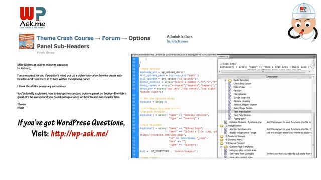 WordPress Theme Options Panel Sub-Headers from: A B C Theme Crash Course Forum смотреть онлайн