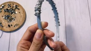 Красивый ободок! Ободок из бусин своими руками! Ободок расшитый стразами !