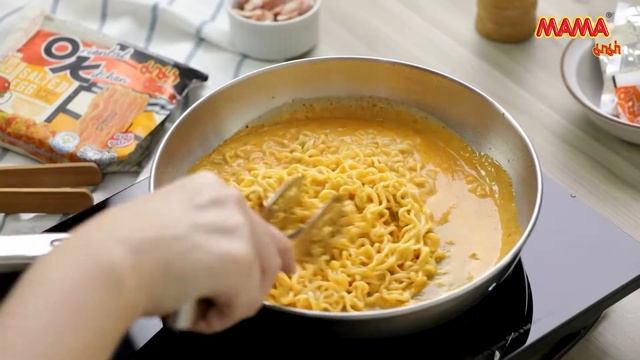 How to make MAMA Carbonara Bacon (Thai Fusion Food Recipe) смотреть онлайн