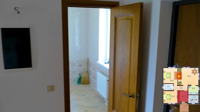Одноэтажный дом 102 кв.м. / Гостиная с КИРПИЧНОЙ ПЕЧЬЮ / Видеообзор готового дома смотреть онлайн
