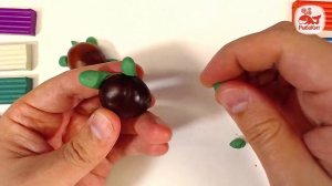 Лепка из ПЛАСТИЛИНА и КАШТАНА / Осенняя поделка / Лепим черепашку
