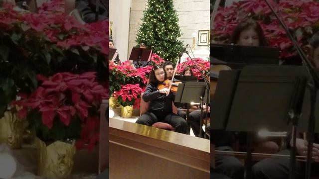 Saint Elizabeth Ann Seton Christmas Concert Meagan Paese violin and trumpet duet White Christmas смотреть онлайн