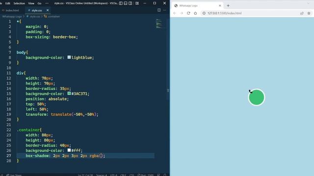 WhatsApp Logo using HTML CSS - VSClass Online | HTML CSS Tutorial #html #css #htmlcss смотреть онлайн