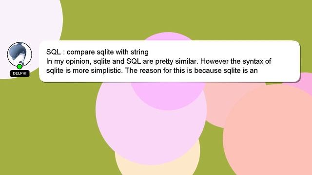 SQL : compare sqlite with string смотреть онлайн