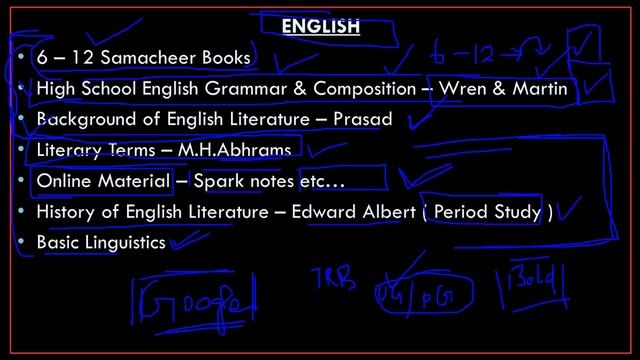 Tnpsc & Trb English Booklist Study Tips