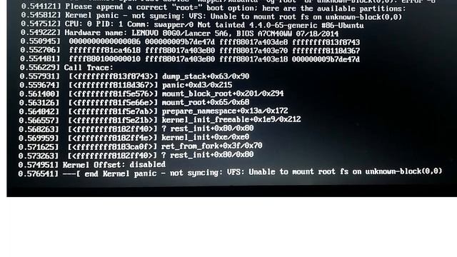Ubuntu: Kernel Panic: VFS cannot open root device or unknown block error -6 смотреть онлайн