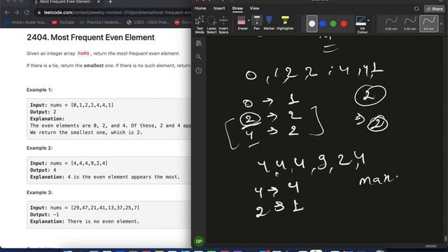 2404. Most Frequent Even Element | Leetcode Weekly Contest 310 | LeetCode 2404 смотреть онлайн