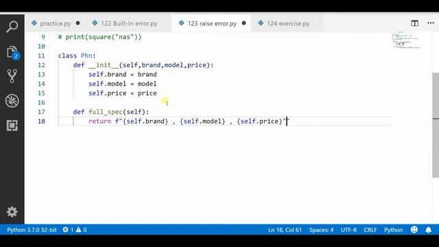 raise error || Python tutorial смотреть онлайн