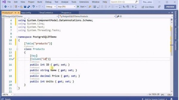 PostgreSQL Entity Framework Code First approach | C# PostgreSQL ORM CRUD example