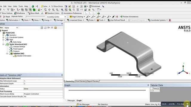 ANSYS Mechanical Tutorial –Fatigue failure- Fatigue life- a fully reversed cyclic load. смотреть онлайн