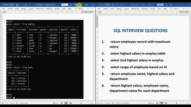 SQL Queries Interview Questions and Answers смотреть онлайн