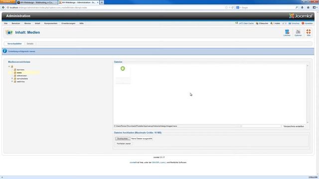 Joomla: Bilder hoch laden über Medienmanager смотреть онлайн
