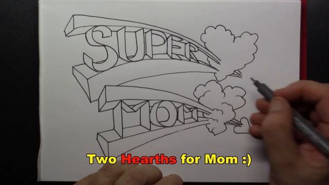 easy 3d Best Mother's day DRAWING ever.... draw SUPER MOM !! смотреть онлайн