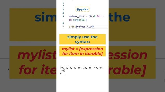 learn Python List Comprehension in 60 seconds! смотреть онлайн
