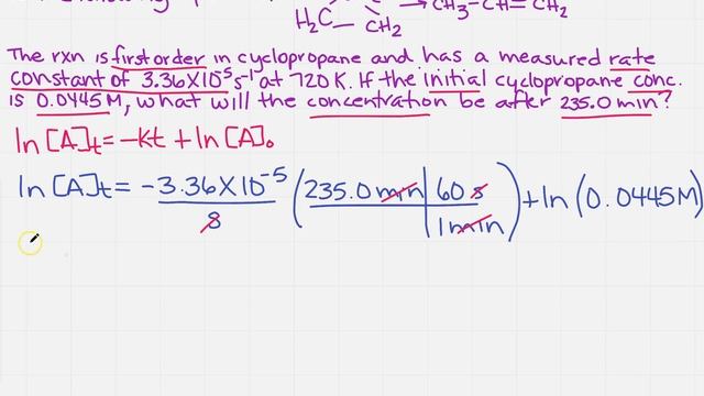 Find the concentration after a certain time in a first order reaction смотреть онлайн