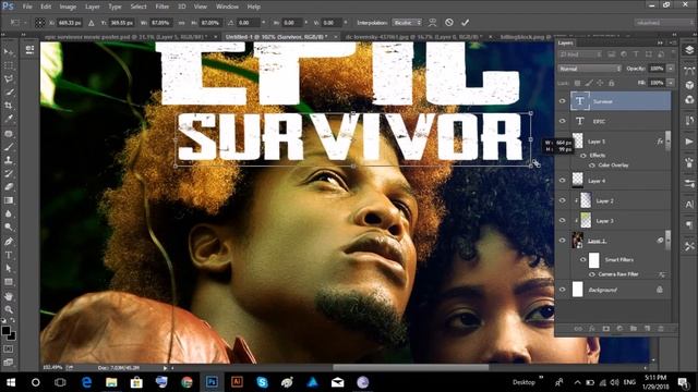 Make a Movie Poster With Photoshop cc 2018| Photoshop Tutorial смотреть онлайн