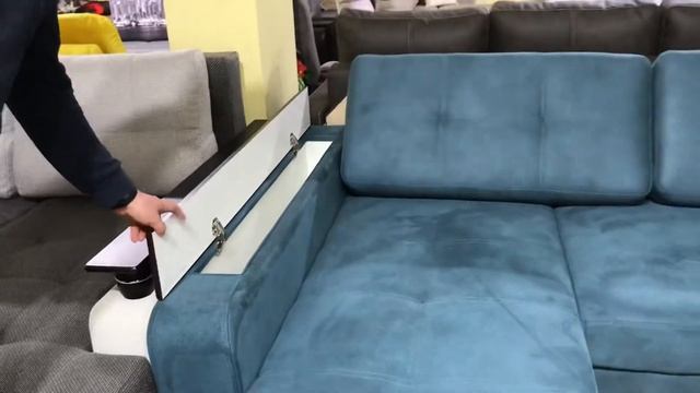 Угловой диван Максимус 5 с ящиками в подлокотниках на металлокаркасе смотреть онлайн