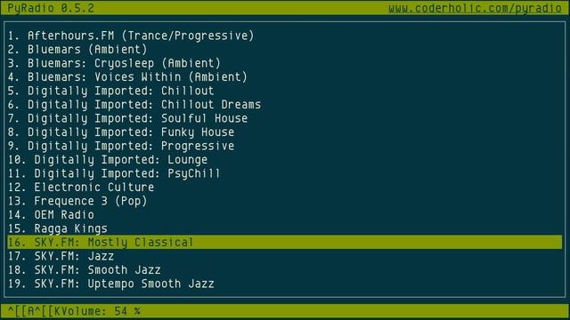 PyRadio, command-line Internet radio player смотреть онлайн