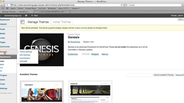 Set up a Website 004 - Set up Wordpress Theme First Part смотреть онлайн
