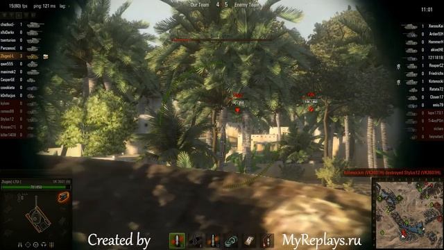 WOT: Sand River - VK 3601 (H) - 9 frags - Patrol Duty смотреть онлайн