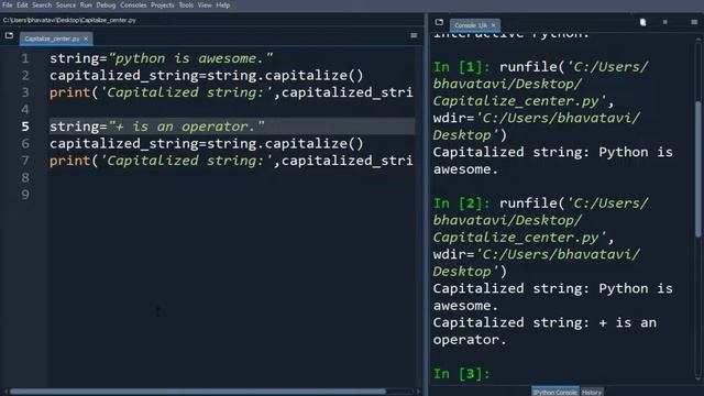 118. Capitalize and Center Method in Python with Example Code || Padding, Python String Methods - 1 смотреть онлайн