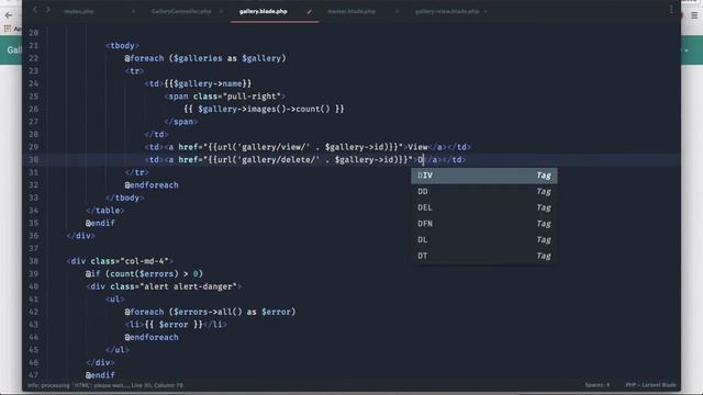 Laravel Gallery Ap - 9 - Deleting gallery, images from DB and files смотреть онлайн