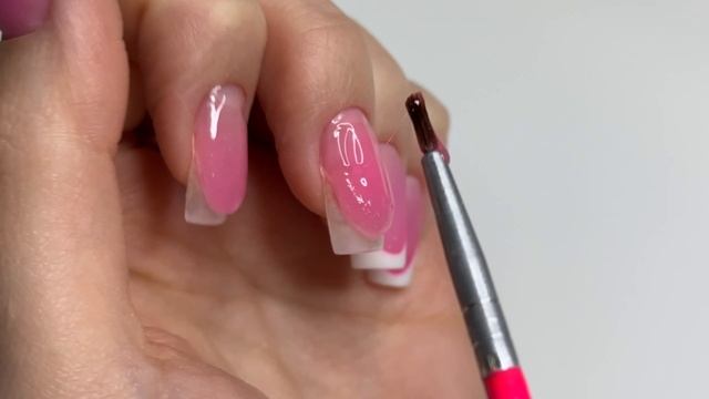 Делаю розовый выкладной френч на короткий квадрат | Коррекция ногтей | Маникюр пошагово | 4к смотреть онлайн