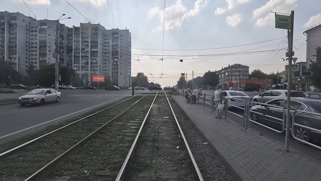 Челябинский трамвай, маршрут 15. Модель 71-605А КВР смотреть онлайн