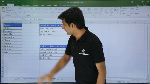 MS Excel - Protect Cells смотреть онлайн