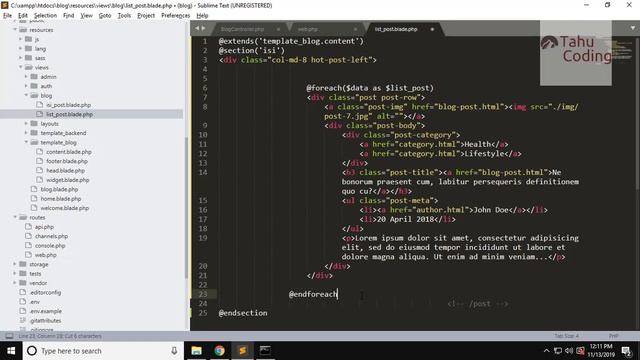 #24 Tutorial Laravel 6.0 Bahasa Indonesia - List Category part 1 - Project Blog SEO смотреть онлайн