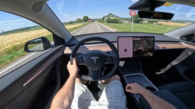 Tesla Model Y Performance Midnight Cherry Red 2023 Test Drive POV l Ambience Binaural Sound смотреть онлайн