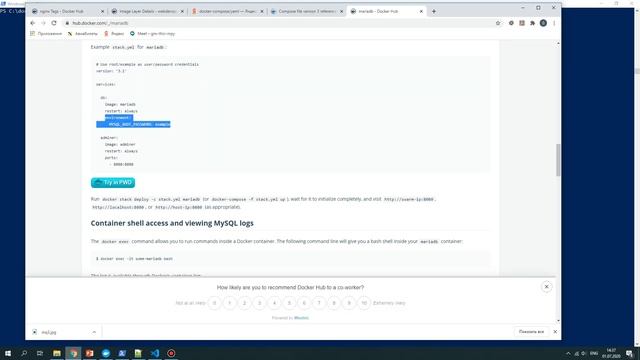 docker-compose файл часть 1 настройка окружения (php+apache+mariadb) смотреть онлайн