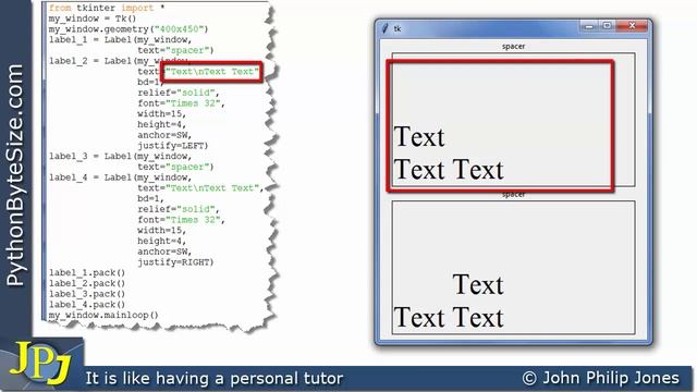 How to anchor and justify text in a Python tkinter label смотреть онлайн