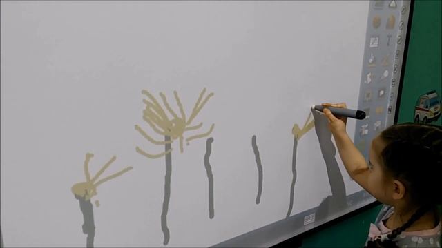 Занятие по рисованию «Одуванчик» для детей младшей группы на интерактивной доске смотреть онлайн