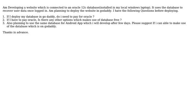 Need help to deploy oracle database in godaddy server смотреть онлайн