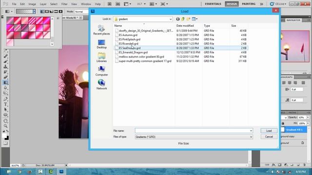 Tutorial Photoshop CS5-Menambahkan Preset Gradient Pada Photoshop #4 смотреть онлайн
