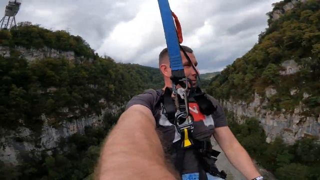 Прыжок Bungy 207 Sky Park Сочи от первого лица