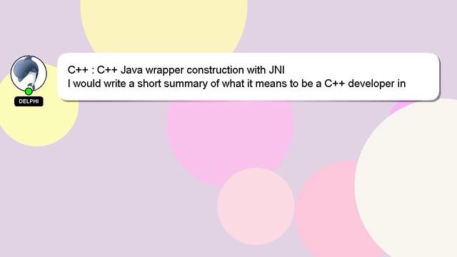 C++ : C++ Java wrapper construction with JNI смотреть онлайн