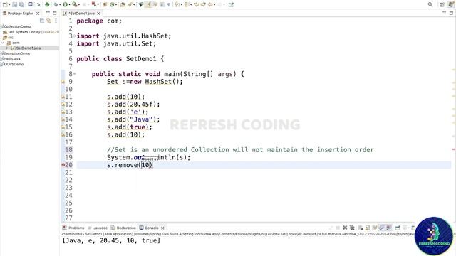Collection Set Interface ,HashSet class Practical Implementation.. смотреть онлайн