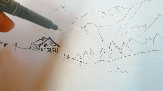 Как нарисовать горы ? рисуем акварелью ? скетч карандашами смотреть онлайн