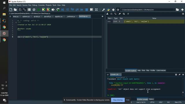 List Indices Must Be Integers Or Slices Not Tuple