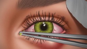 ASMR 렌즈 끼고 자면 안되는 이유! 눈 감염의 원인인 콘텍트 렌즈 제거 애니메이션 | 다래끼 치료 | contact lens removal | stye treatment