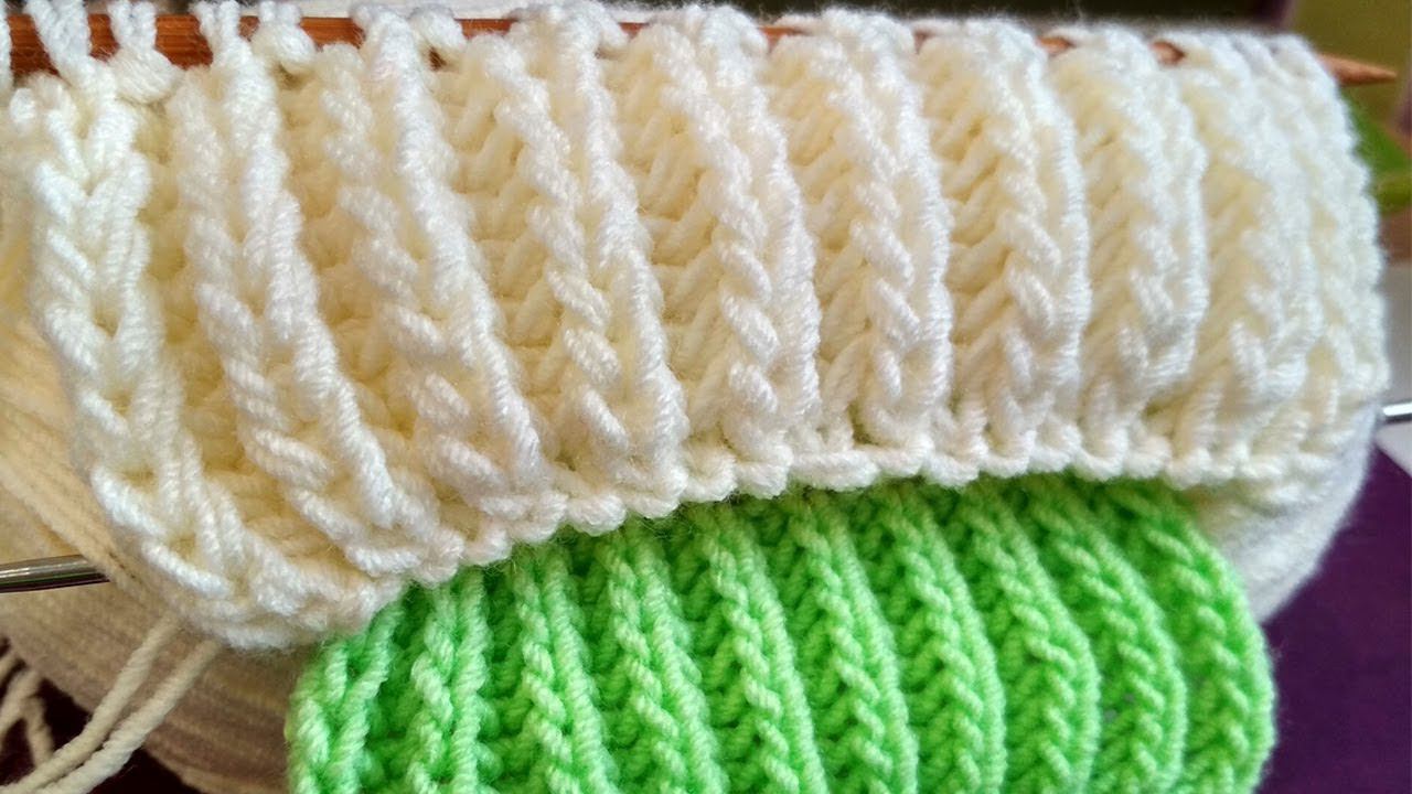 ПЫШНАЯ РЕЗИНКА спицами. Самый ПРОСТОЙ и БЫСТРЫЙ способ вязания объемной резинки!!! смотреть онлайн
