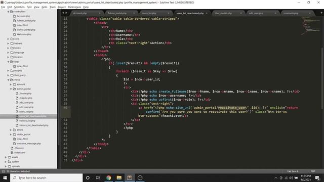 Part 11: Deactivate and Reactivate User | CodeIgniter 3 and Bootstrap 3 смотреть онлайн