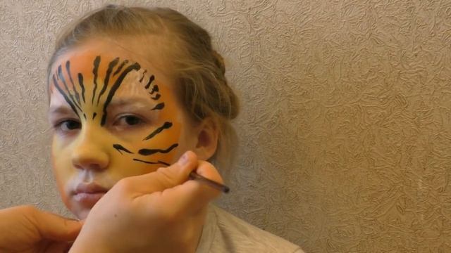 тигр - аквагрим. Face Painting Tiger For Kids. аквагрим мастер класс.